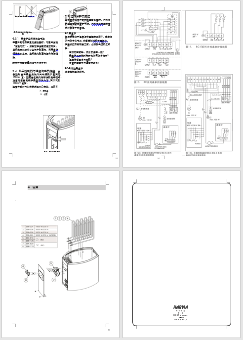 HARVIA哈維亞桑拿爐安裝說明書
